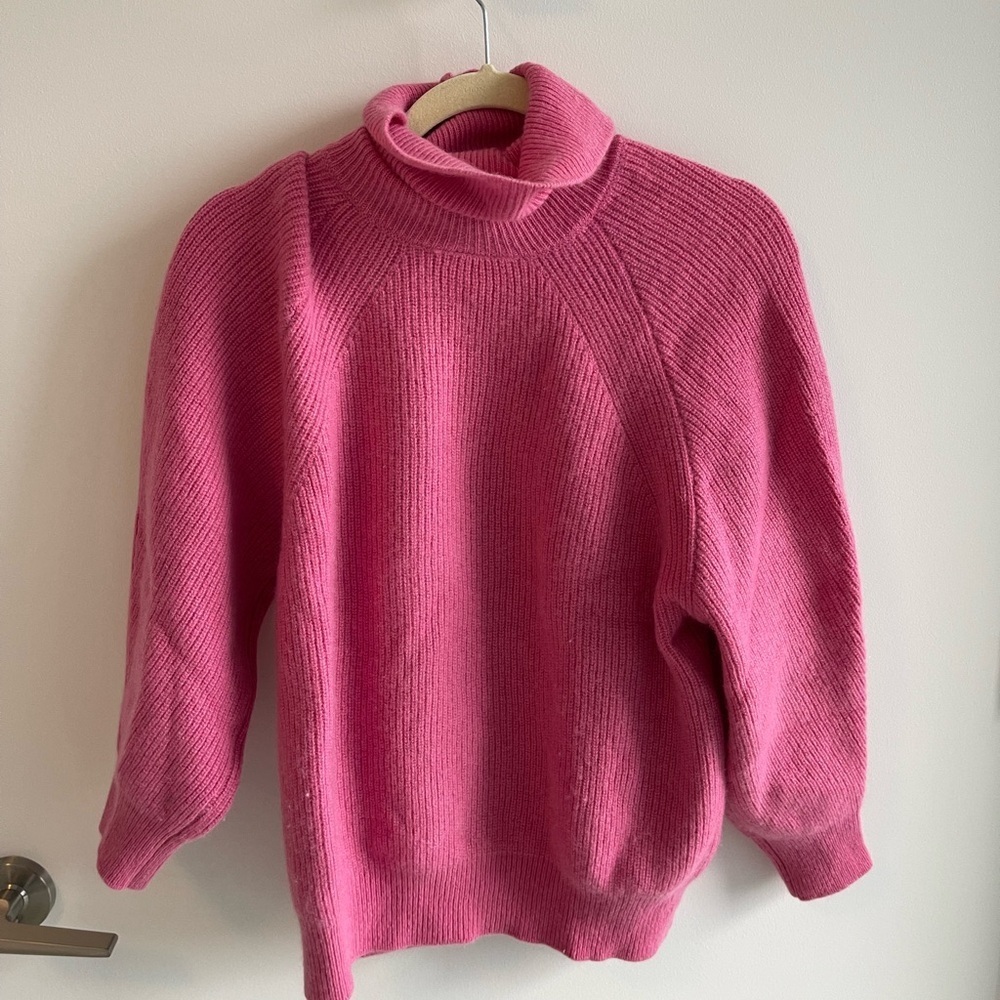 Mango Cashmere Pink Turtleneck Sweater
